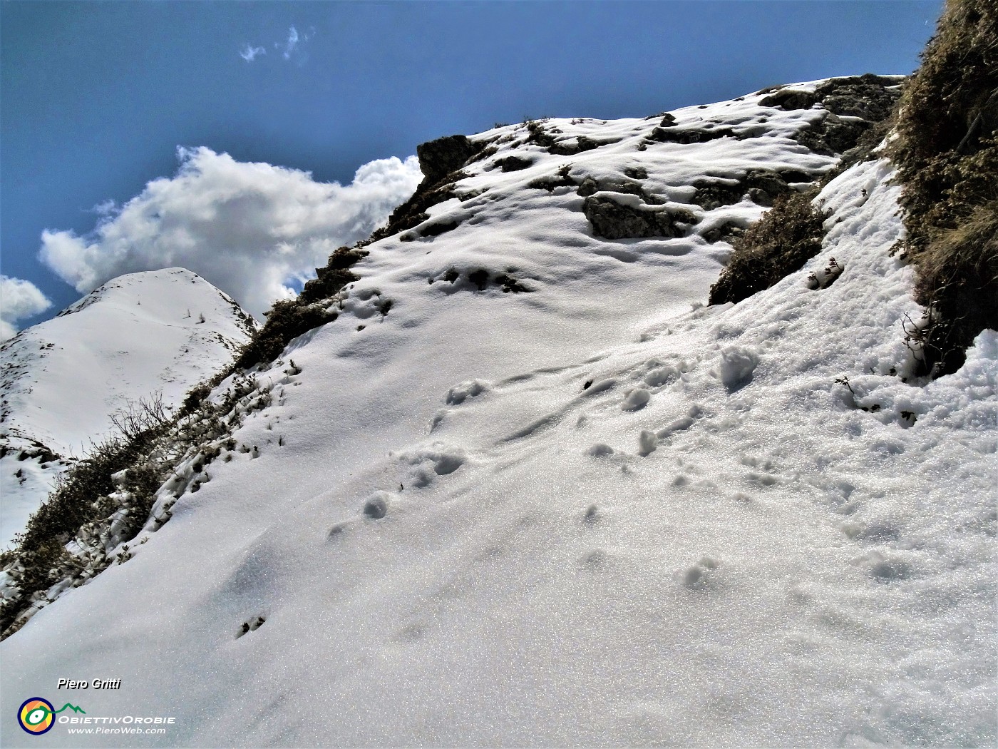 39 Ed eccomi alla Forcella Rossa (2055 m) pestando alta neve.JPG - 